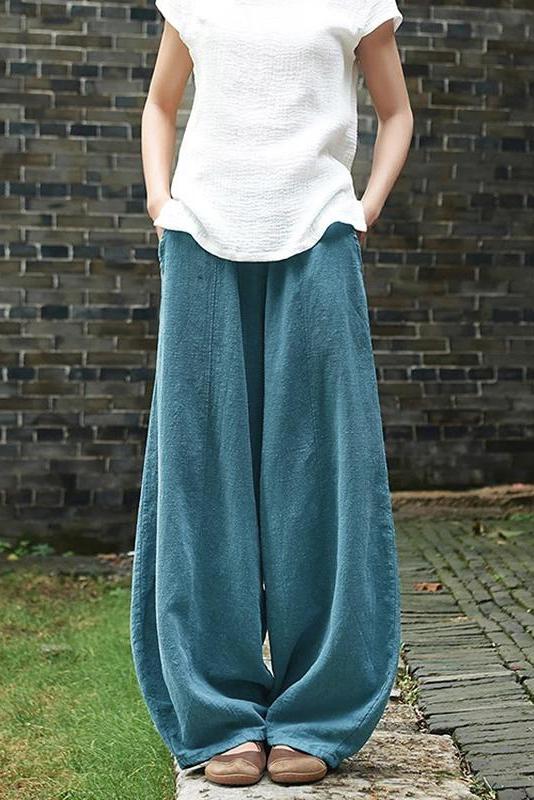 Limited Stock- Cotton Linen Wide Leg Lantern Pants