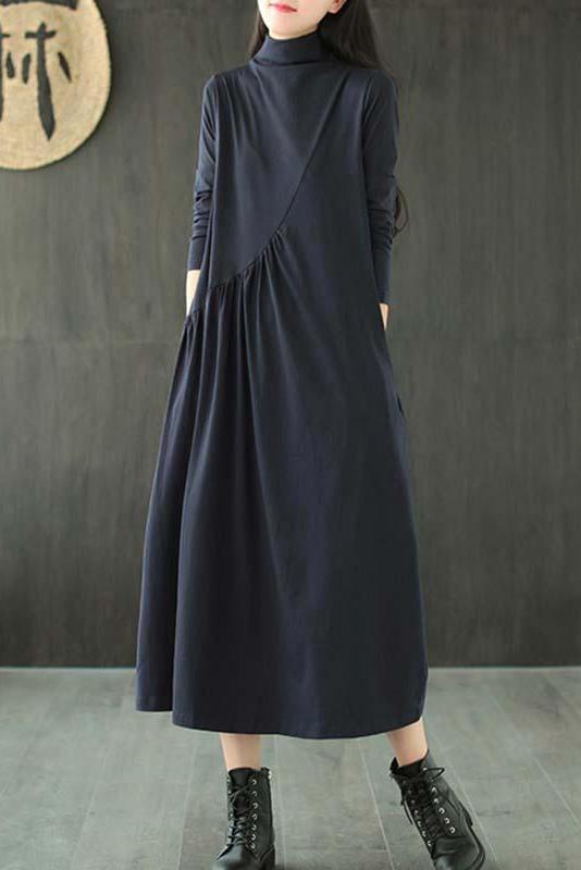 Limited Stock- Draped High Neckline Dress
