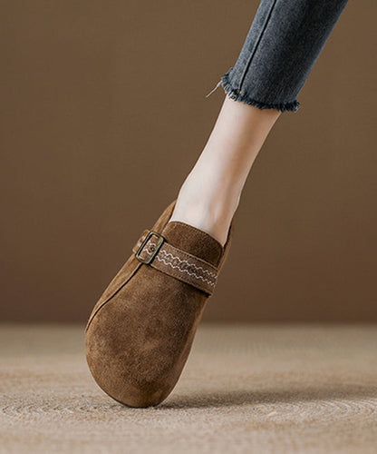 New Light Camel Suede Platform Haken Shoes