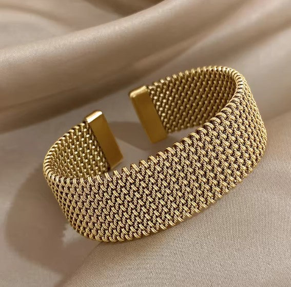 Braided Mesh Open Classic Bracelet