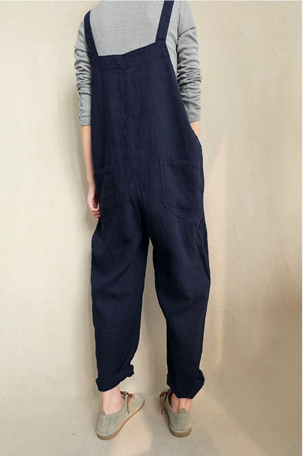 Linen Jumpsuits Overalls Pants With Pockets Linen Harem Pants