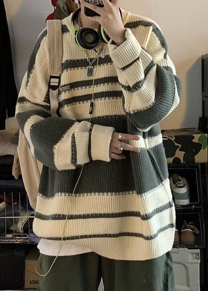 Rainbow Striped Cozy Knit Sweaters Winter