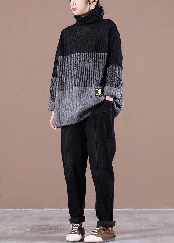 Organic Mulberry Colorblock Fall Knit Sweater