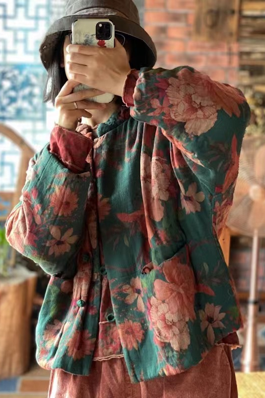 Print Double Layer Cotton Jacket
