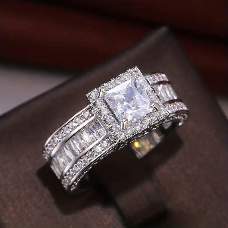 Zirconia Square Ring