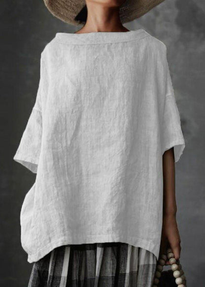Grey O-neck Patchwork T Shirts Summer