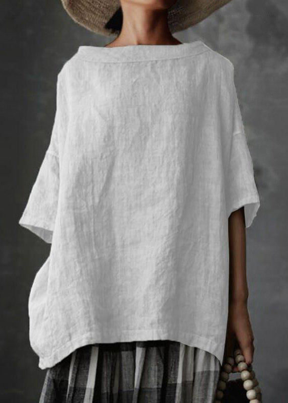 Grey O-neck Patchwork T Shirts Summer