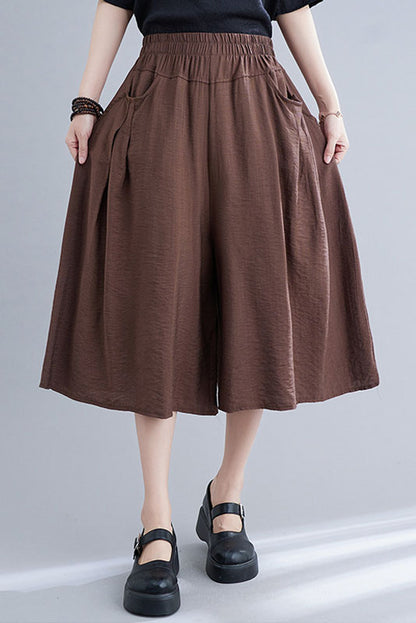 -summer Loose High Waist Cotton Wide Leg Pants