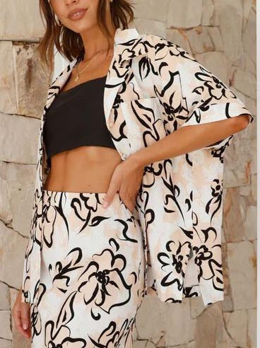 Print Botanical Loose Shirt
