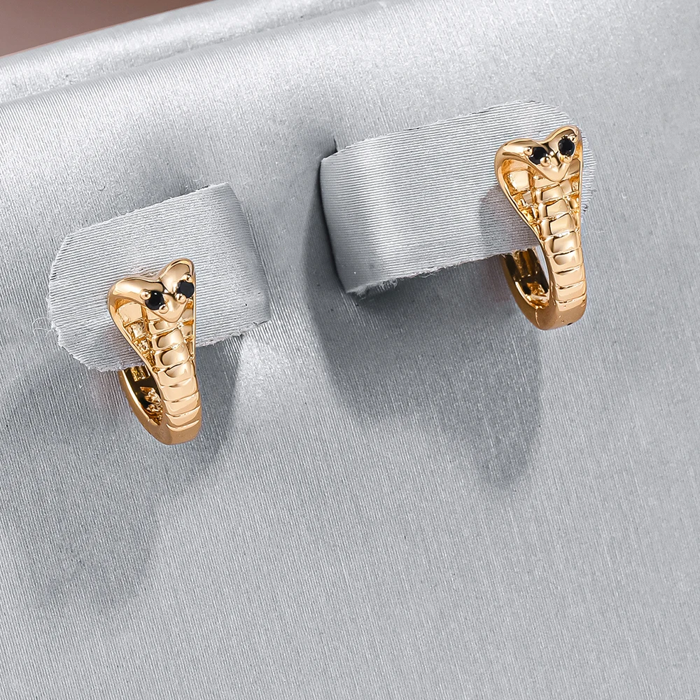 Bright Cobra Golden Earrings