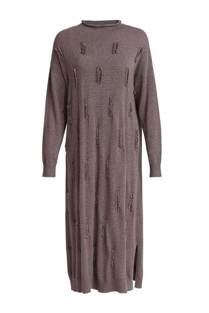 Loose Pure Color Knitted Dresses Outfits