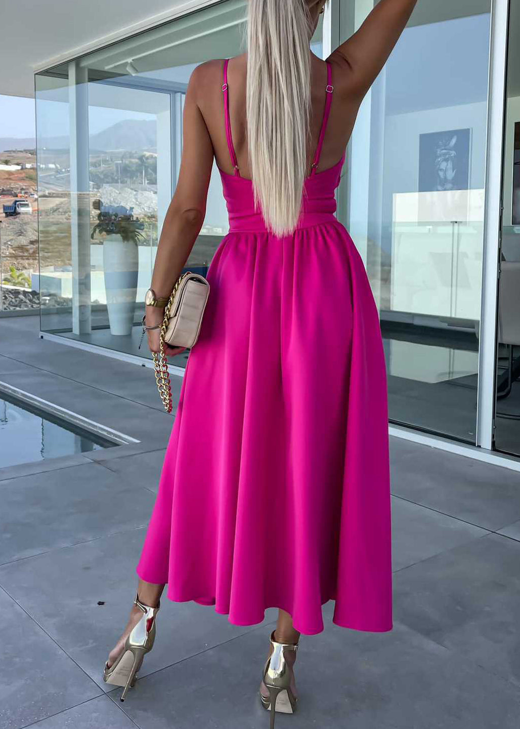New Rose Hollow Out Cotton Spaghetti Strap Dress Summer