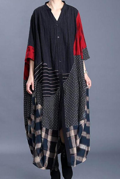 Limited Stock- Irregular Stitching V-neck Loose Trench Coat