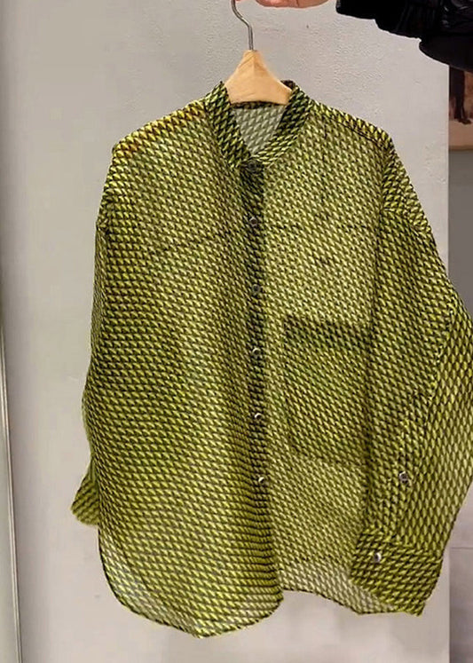 Oho Yellow Patchwork Button Shirt Long Sleeve