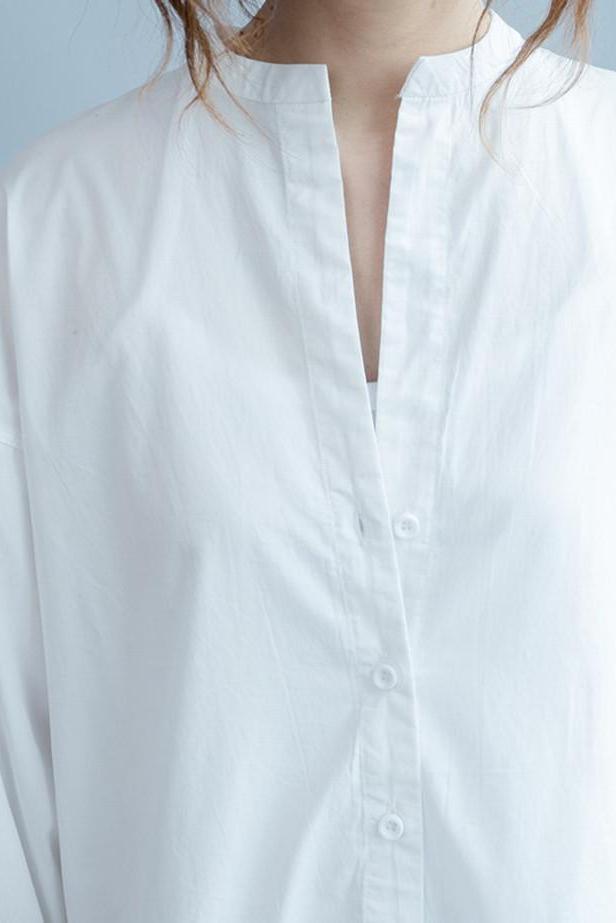 White Cotton Long Shirt Dresses