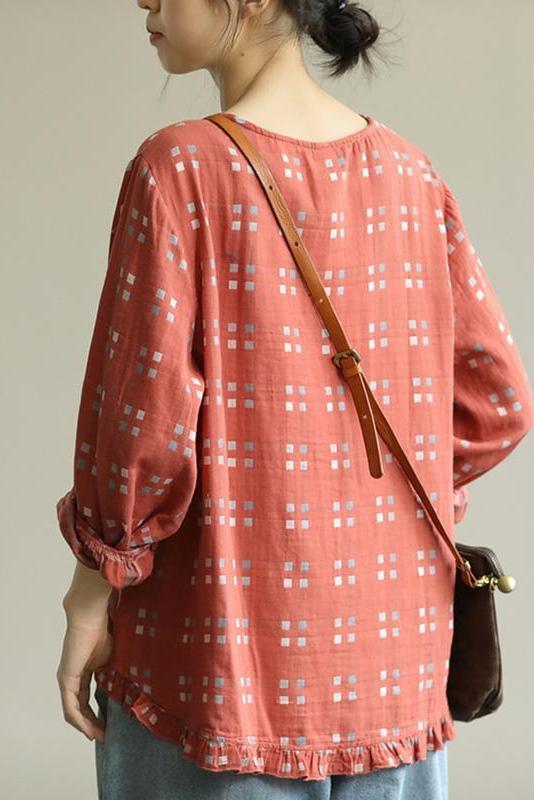 Limited Stock- Loose Plaid Agaric Laces T-shirt