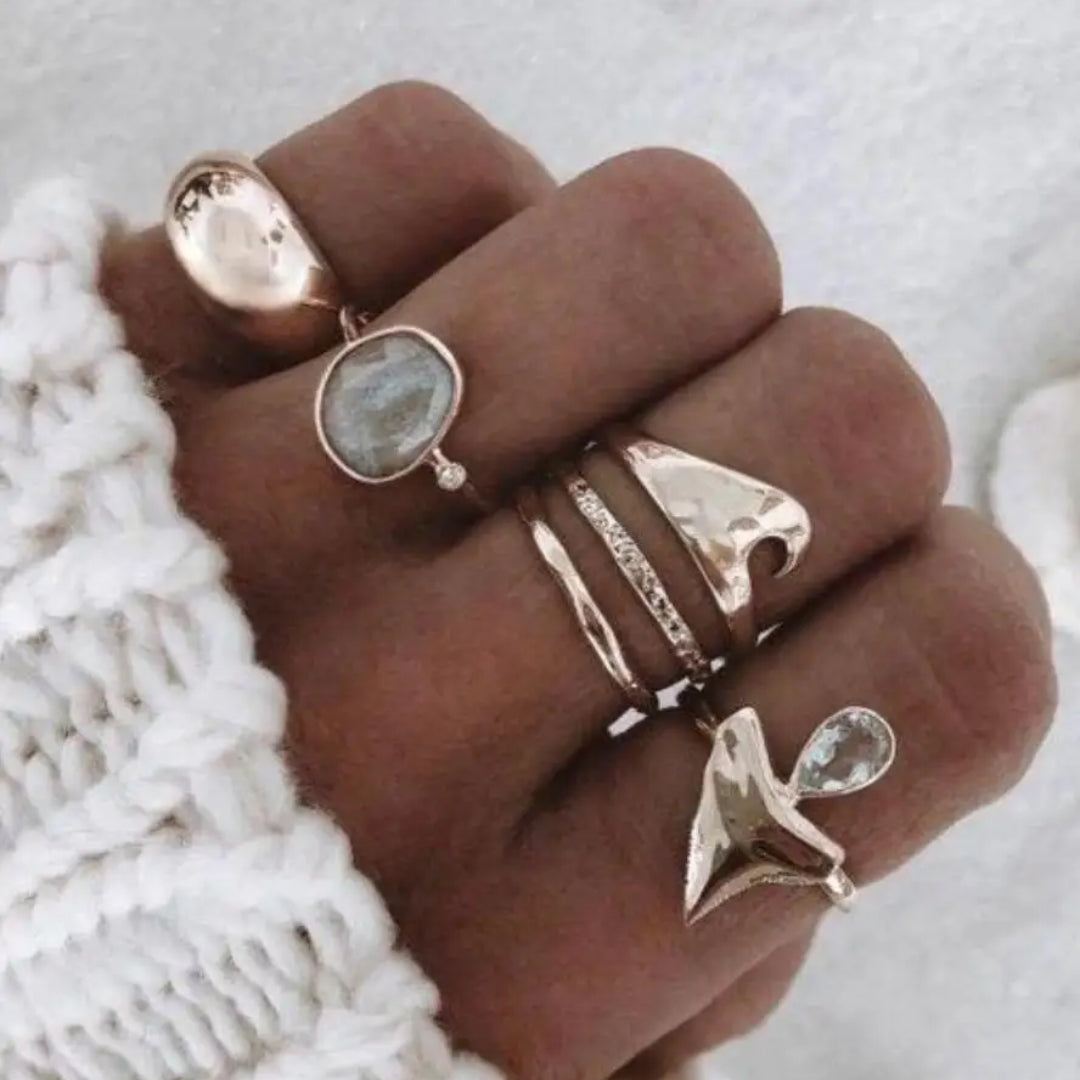 Ocean Silver Set Rings