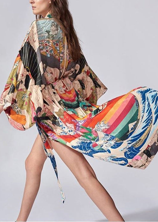 Japanese Kimono Printed Beach Vacation Cardigan