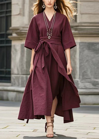 Mulberry Tie Waist Exra Large Hem Cotton Robe Dresses Summer