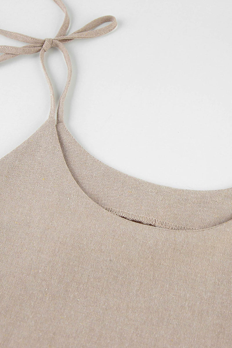 Tie-up Straps Cotton Cami Dress