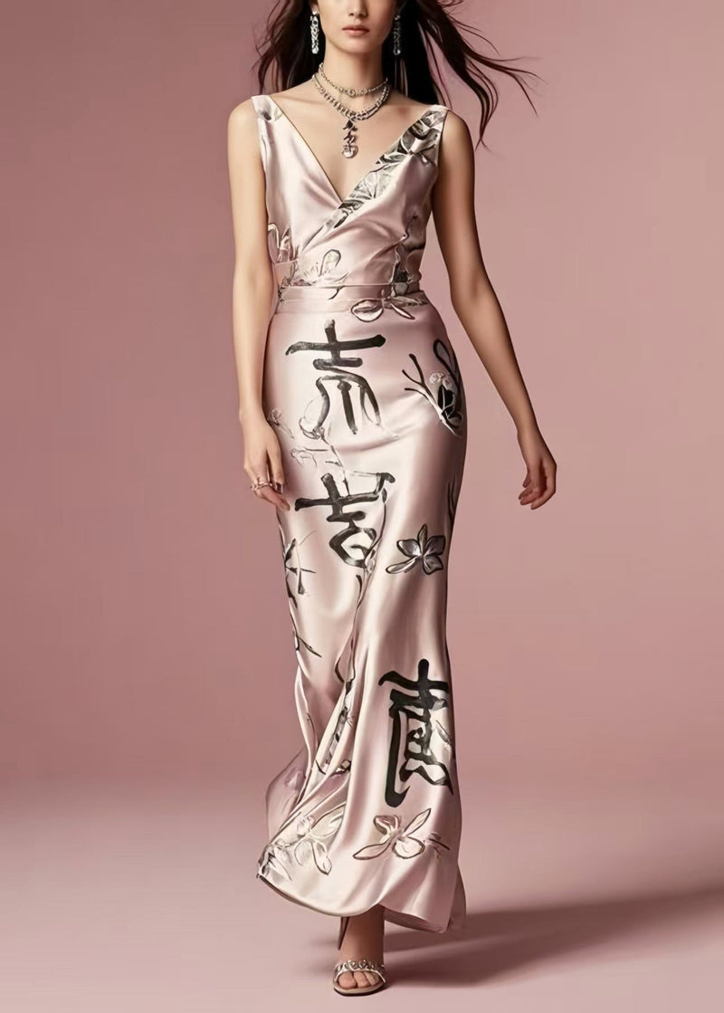 Rose Jacquard Silm Fit Silk Cami Dress Summer