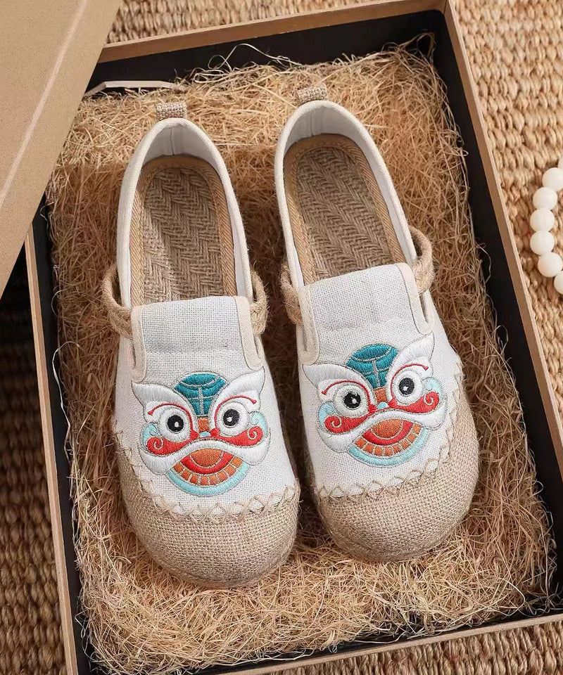 Black Comfy Embroidery Flat Feet Shoes