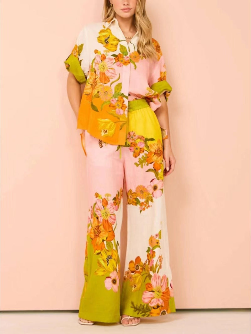 Modern Feel Sophisticated Unique Print Button Down Oversized Blouse
