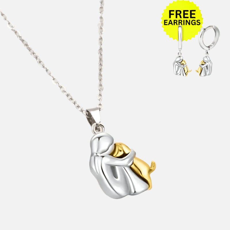 Hug Pendant Necklace With Bonus Earrings – Limited Time Offer