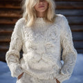 Cute Cat Face Inspired Jacquard Cozy Knit Sweater elevenforest