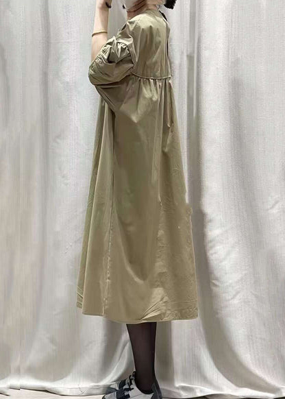 French Black O-neck Patchwork Long Dresses Summer