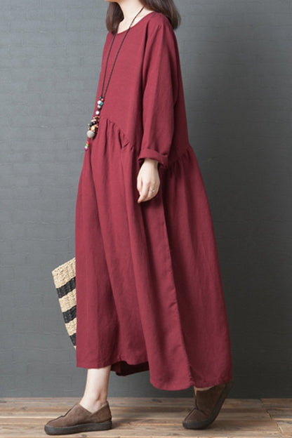 Loose Linen Maxi Dresses Fall Outfits