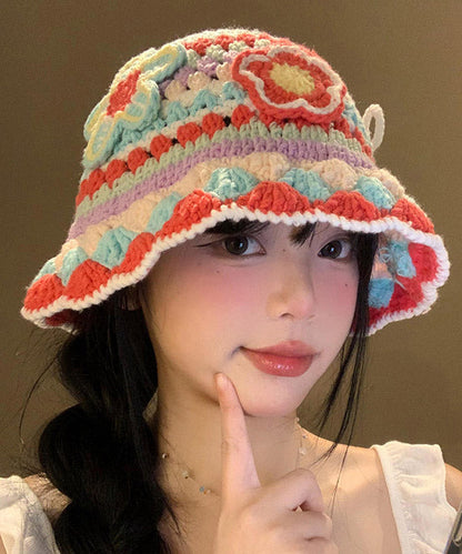 Boutique Red Hollow Out Knit Bonnie Hat