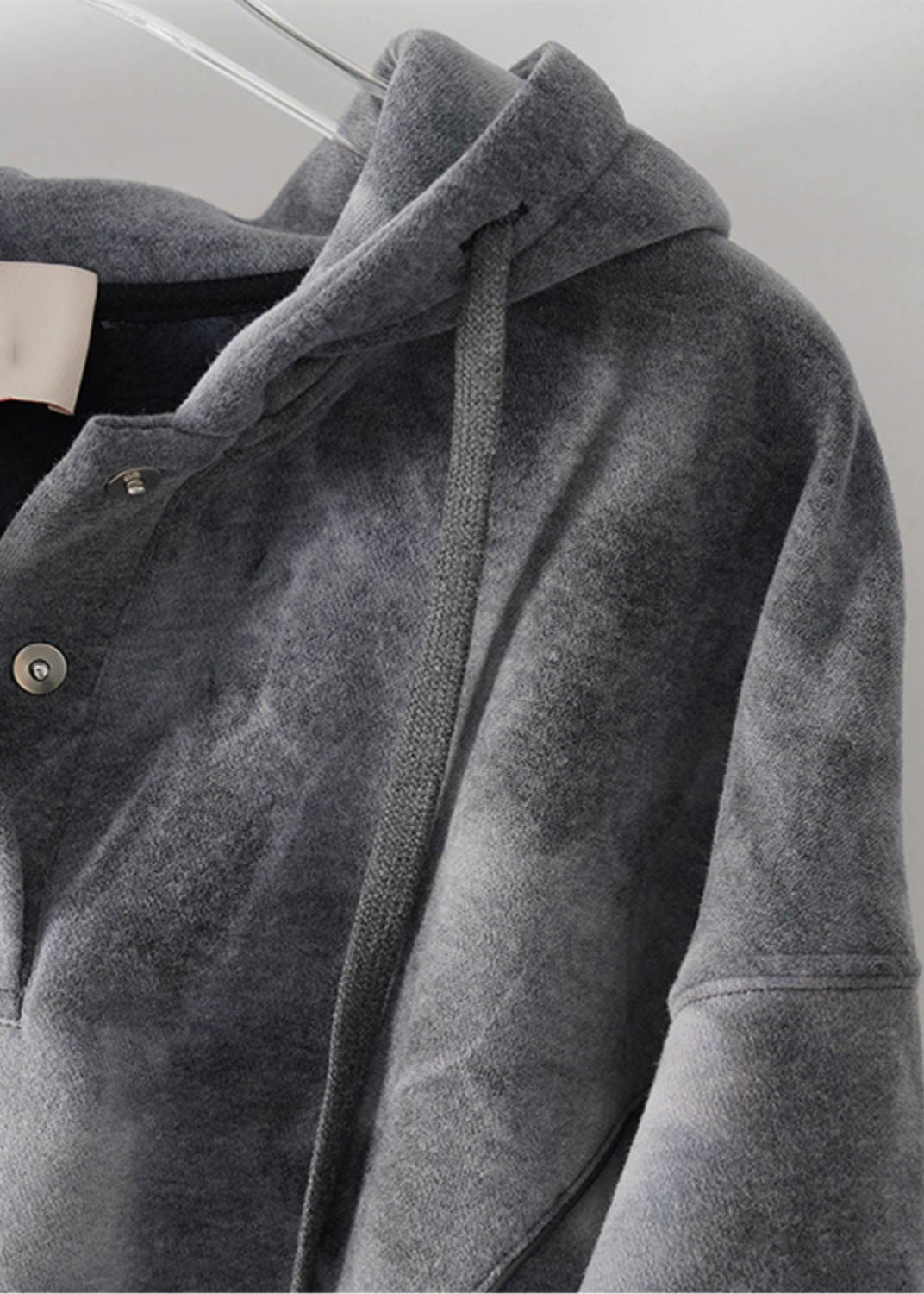 Grey Tie Dye Drawstring Hooded Sweatshirts Top Fall