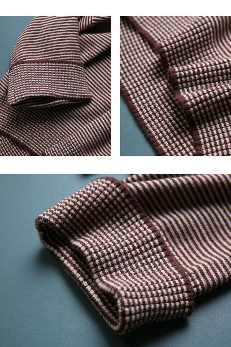 Loose High Collar Striped Sweater, Top,stylish Warm Sweater,wide Sleeve Sweater