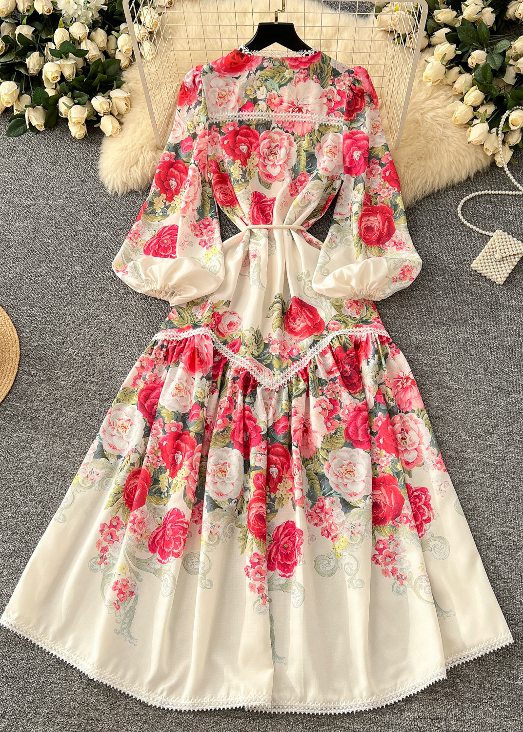 Fine Red Exra Large Hem Chiffon Robe Dresses Spring