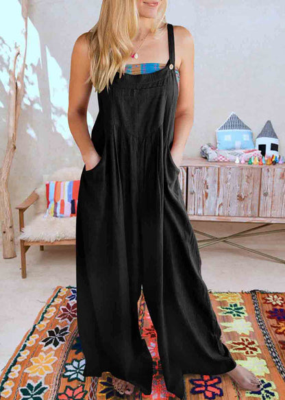 Oversized Wrinkled Linen Overalls Jumpsuits Summer