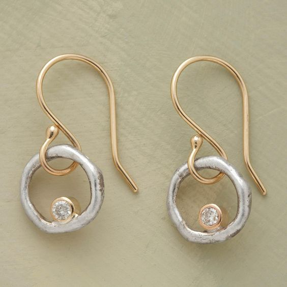 Gold & Silver Zirconia Earrings