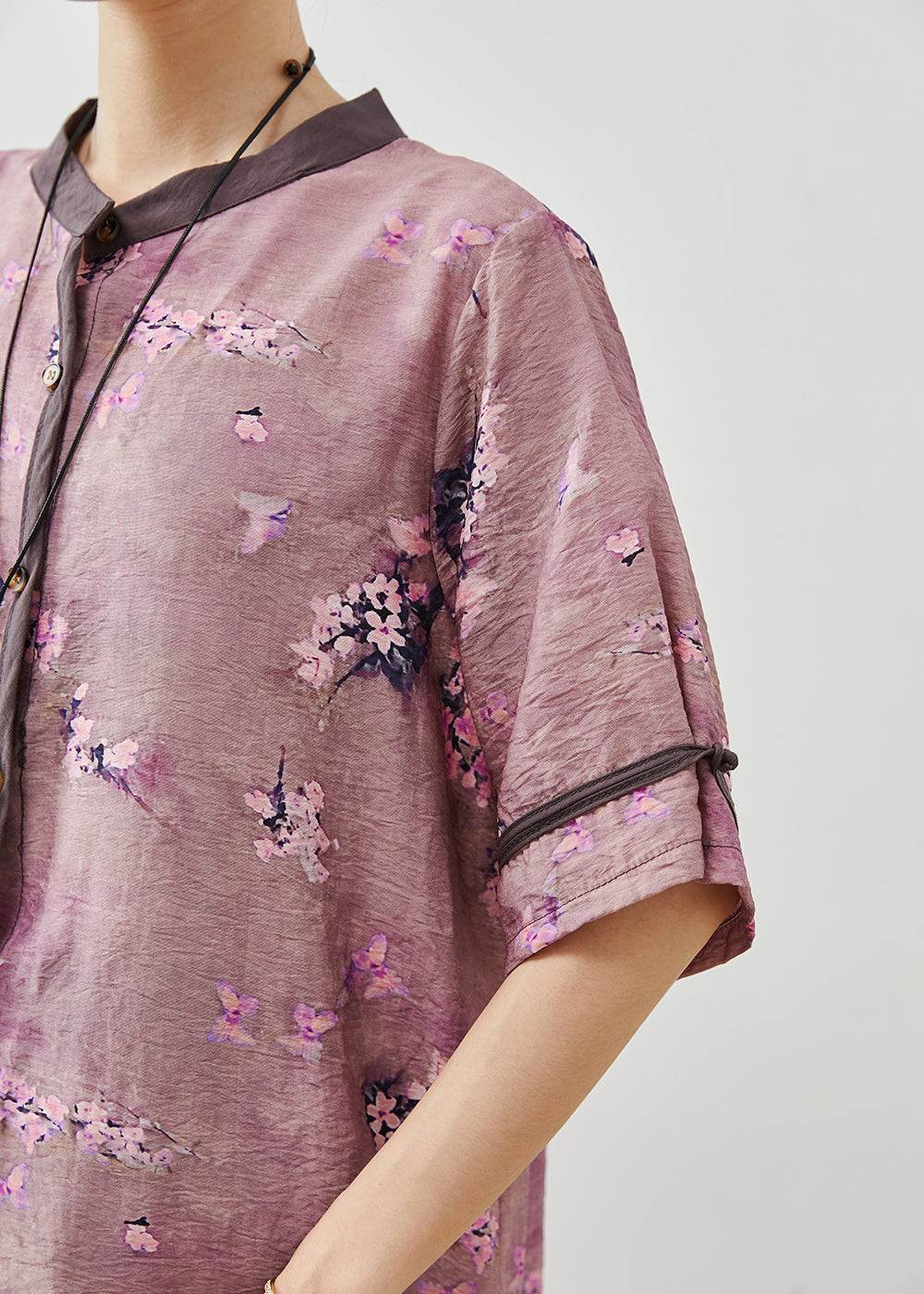 Purple Linen Long Shirt Summer