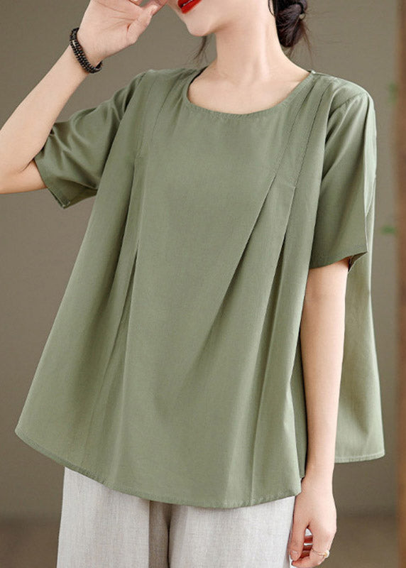 Loose Green Patchwork T Shirt Summer