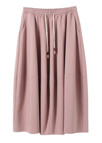 Pink Patchwork Tie Waist Maxi Skirt Spring