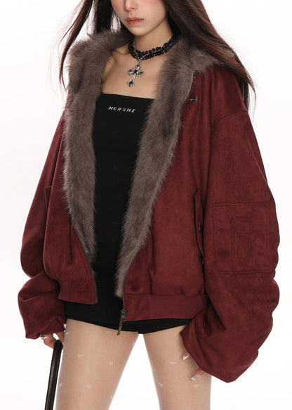 Fine Mulberry Oversized Wear on Both Sides Hooded Jacket Winter