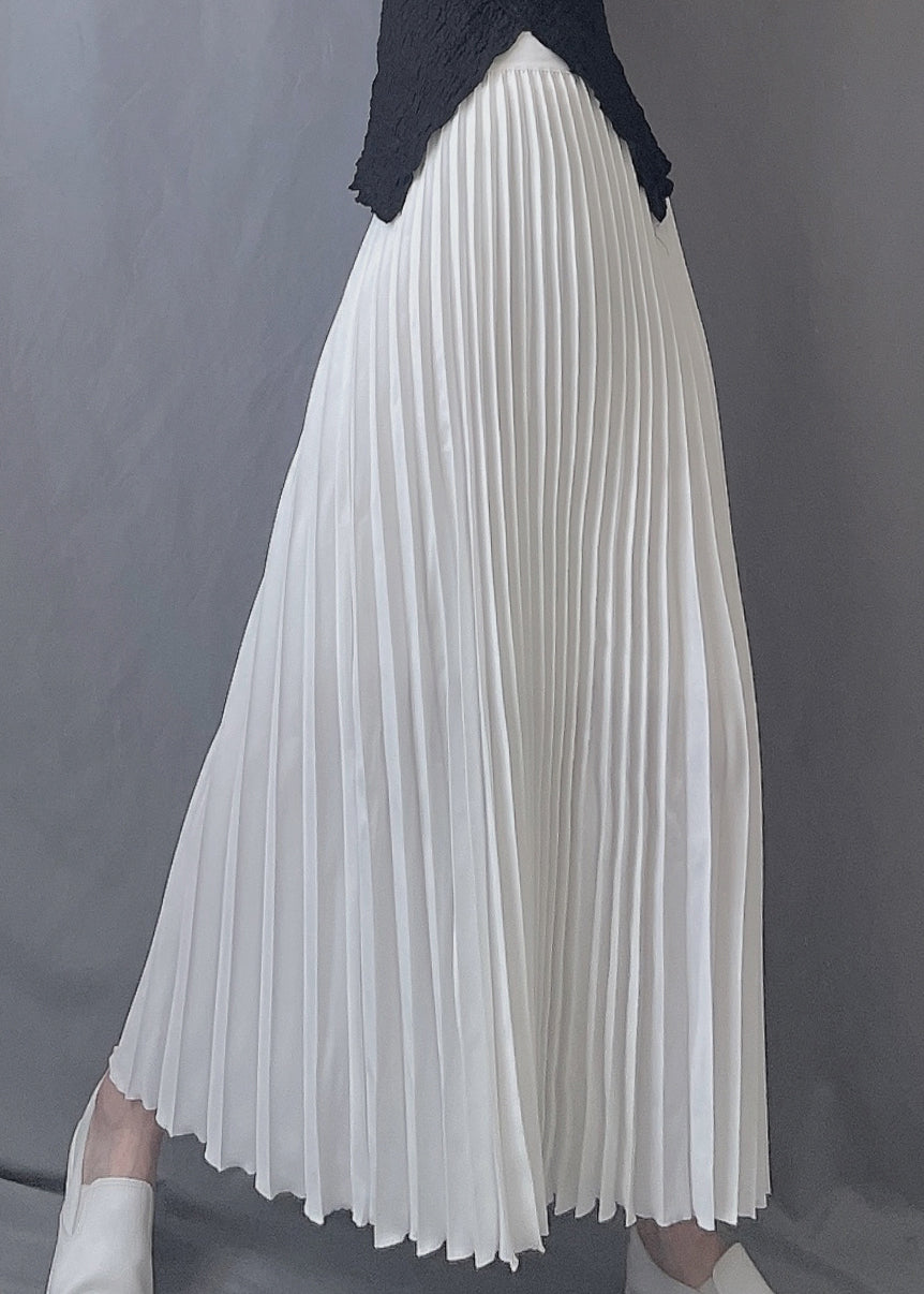 Art Chocolate Wrinkled Elastic Waist a Line Skirts Spring