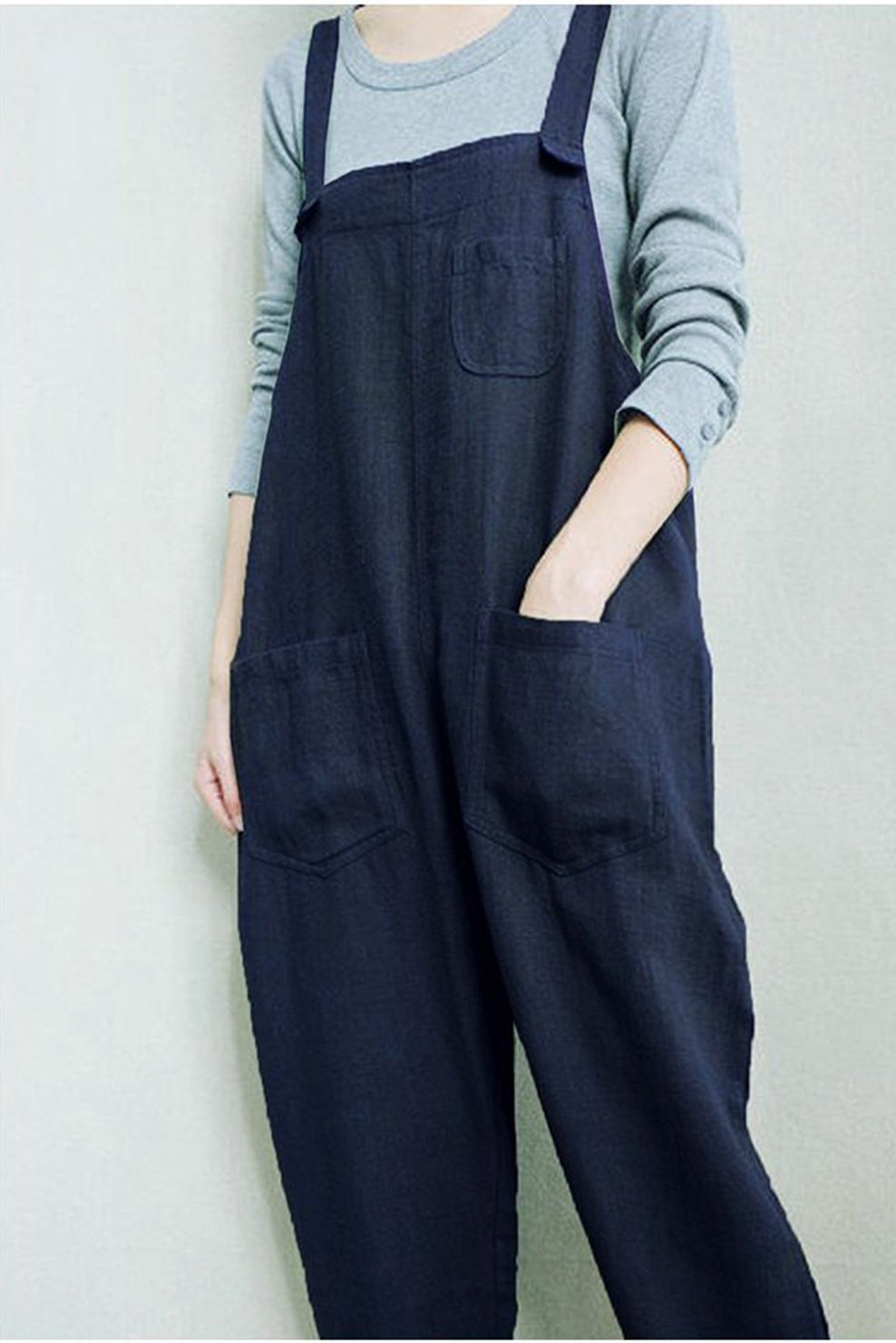 Linen Jumpsuits Overalls Pants With Pockets Linen Harem Pants