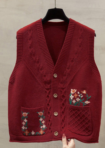 Natural Yellow V Neck Cotton Knitted Waistcoat Fall