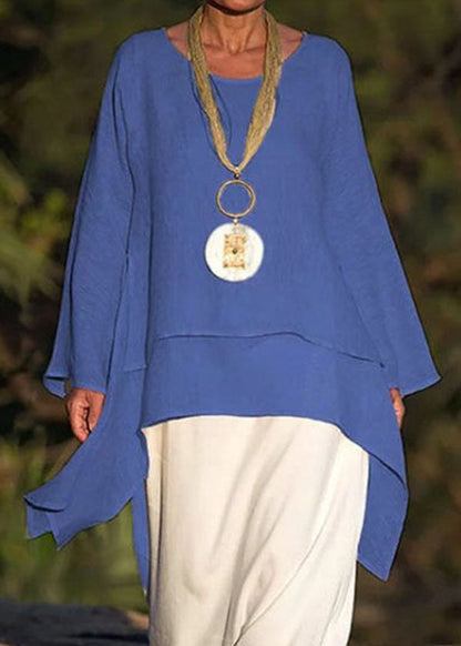 Long Sleeve Asymmetrical Blouse