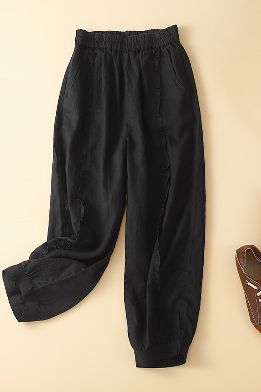 Summer Cotton Pants Stitching Harem Pants