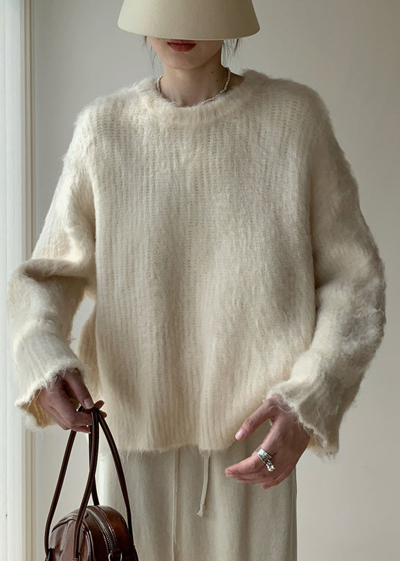 Grey Cozy Warm Knit Winter Sweaters O-neck