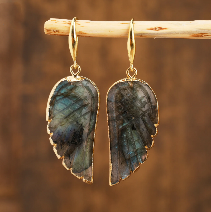 Black Wings Golden Earrings