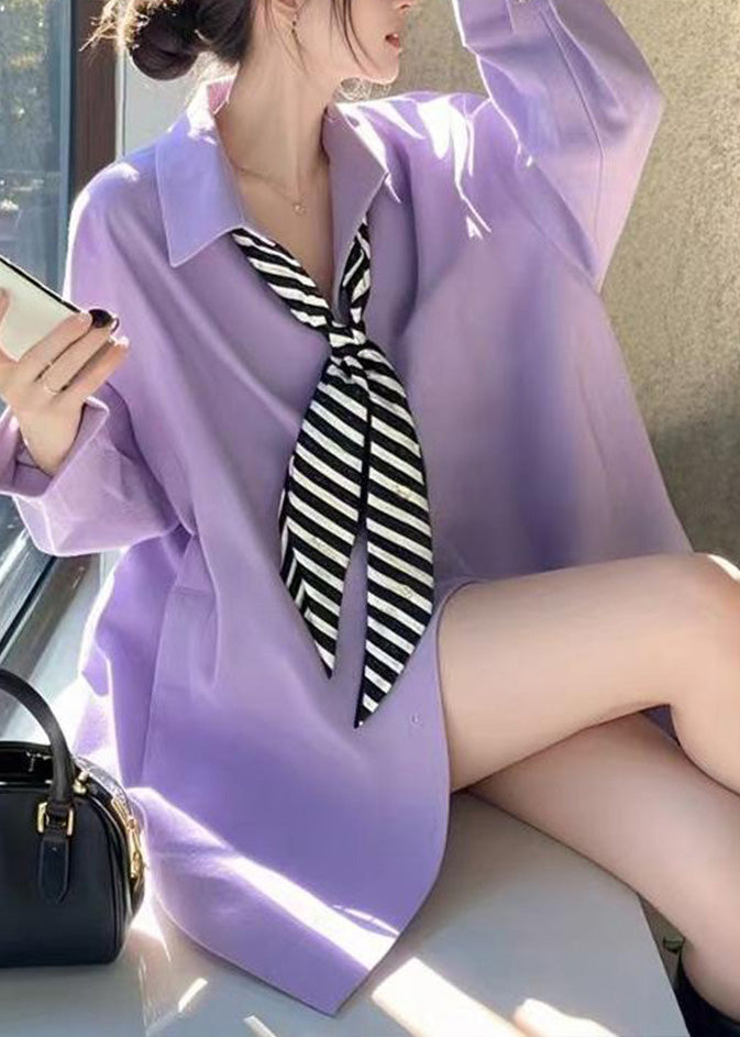 Blue Peter Pan Collar Shirt Spring