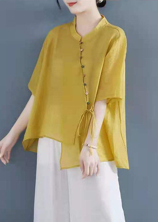 Pink Tie Waist Blouse Tops Half Sleeve
